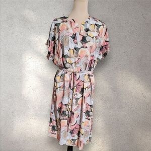 NWT Floral Midi Dress - Pink and White